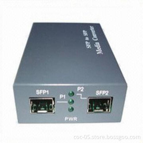 SFP Media Converter, 100 or 1000M or 10G, 100m to 120km, 20km Single-mode, LC Connector
